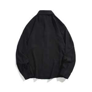 秋装新中式风潮流痞雅休闲金属盘扣长袖衬衫男衬衣 C521 P55图片