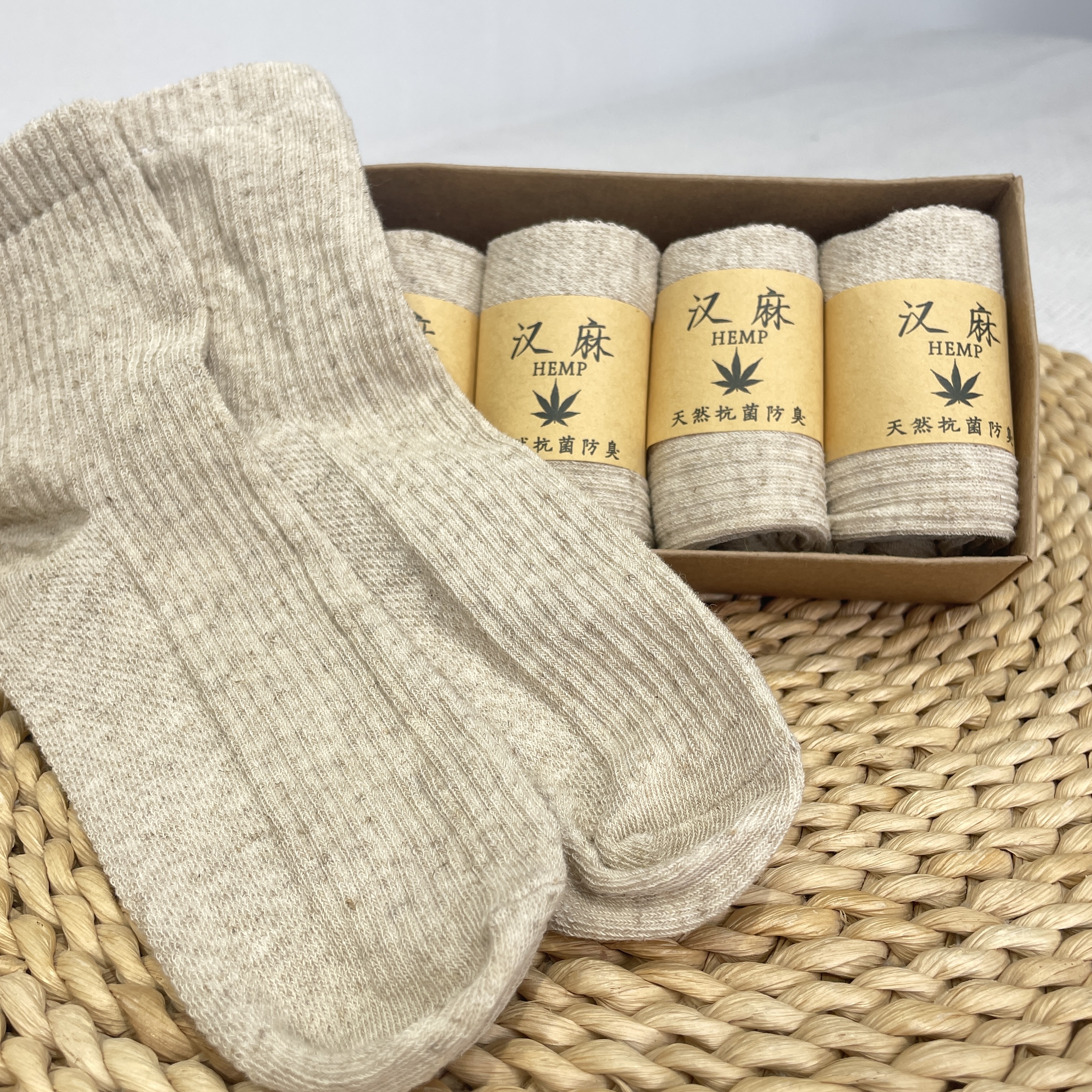 直播专享 亚麻汉麻袜子吸汗透气防臭脚 抗菌除臭