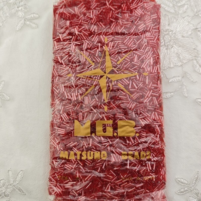 进口MGB透明上油红管珠系列DIY发簪法绣管珠 2 x7毫米三分管