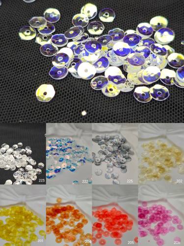5mm环保耐高温PET透明亮片珠片服饰婚纱手工diy饰品配件201-225色