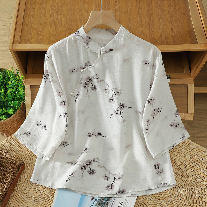 唐装女装中国风茶艺师服装新中式改良旗袍上衣民国风汉服套装夏季