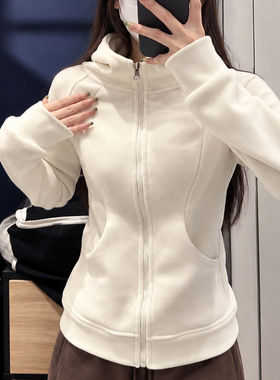 连帽卫衣女款2026新款秋冬季白色