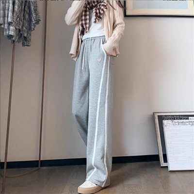 加绒香蕉阔腿裤女裤秋冬季加厚棉