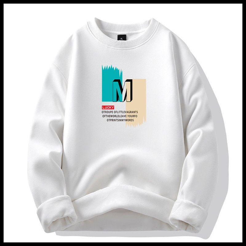 圆领卫衣男装秋冬季加绒加厚上衣