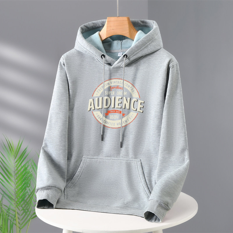 秋季连帽加绒加厚卫衣男青少年