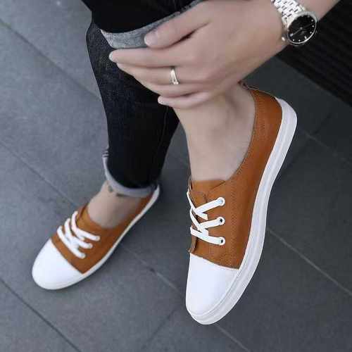 软牛皮小码板鞋单层透气网红爆款