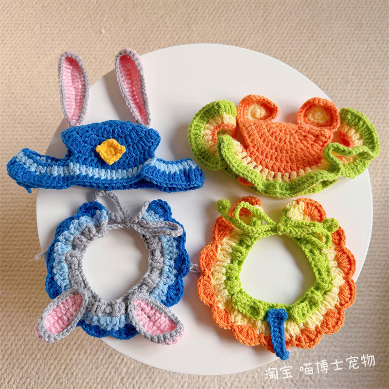 【成品】疯狂动物城宠物帽子围脖套装朱迪帽子尼克猫咪狗狗围兜,宠物/宠物食品及用品,帽子,淘宝优惠券,粉丝福利购,淘宝优惠卷