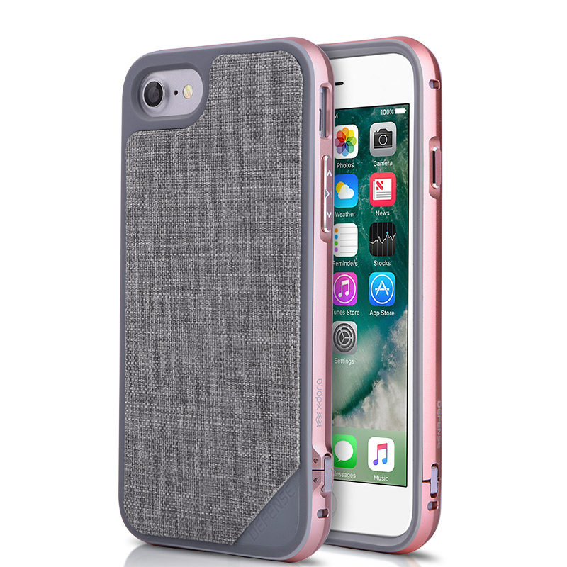 X-Doria Defense Lux Military Grade Tested Anodized Aluminum Leather TPU Polycarbonate Protective Case for Apple iPhone 7 Plus &