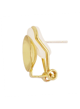 空碗托银耳钉夹diy手工配件1对大珠馒头珠玻璃球底座耳饰手作材料