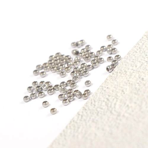 不锈钢钛钢夹扁定位珠diy材料