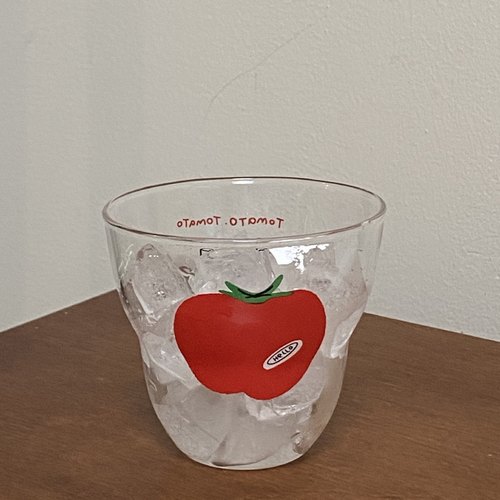 中古风小众番茄玻璃杯复古tomato耐高温280ml果汁咖啡杯喝水杯子