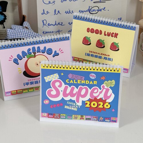 ins风桌面台历苹果草莓卡通日历