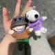 查理和史努比挂件穿毛衣查理穿紫色卫衣史努比钥匙圈挂件包包挂饰