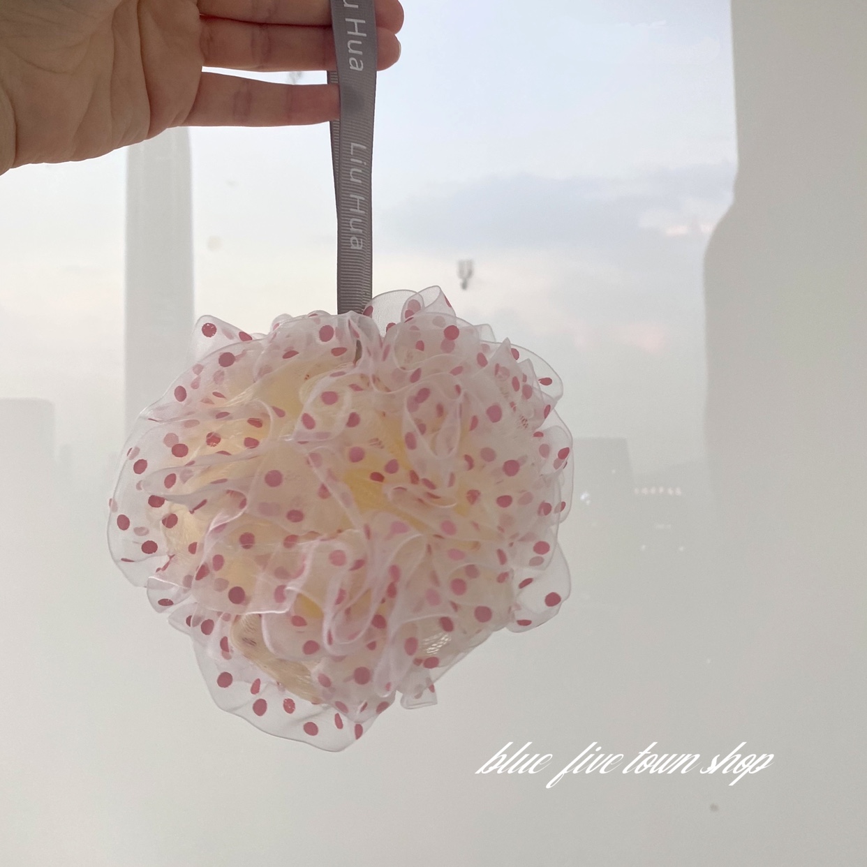 沐浴球花点大号搓澡可爱少女