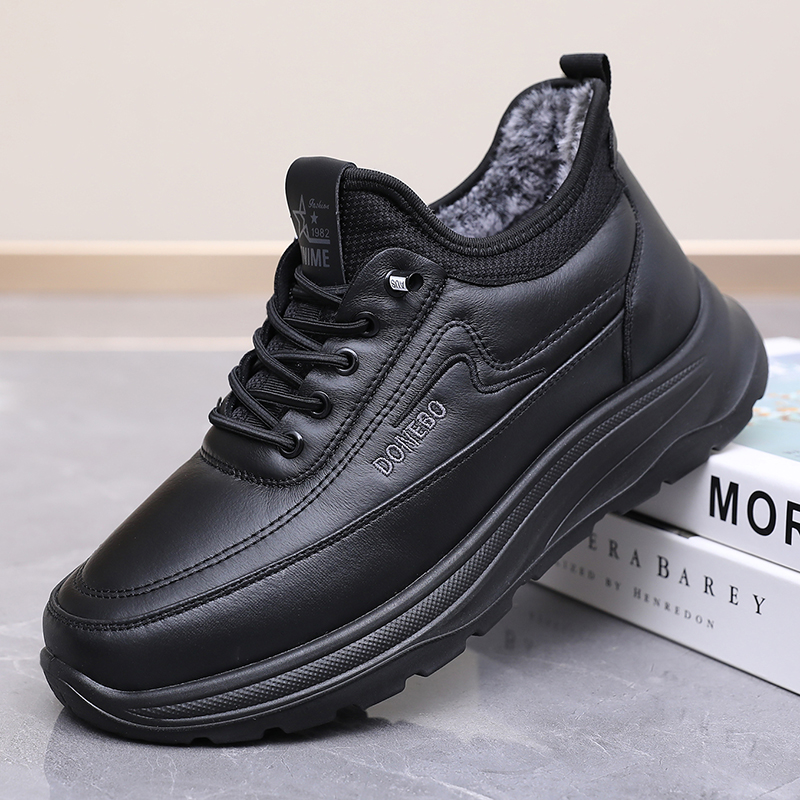 老北京布鞋男冬季加绒保暖中老年爸爸棉鞋防滑防水厚底加大码4748