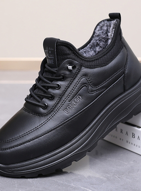 老北京布鞋男冬季加绒保暖中老年爸爸棉鞋防滑防水厚底加大码4748