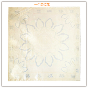 亏本清库丝巾重磅真丝素绉缎莲花图腾布料服装丝绸面料定位花