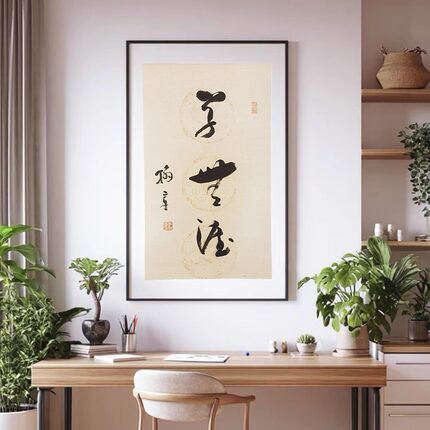 李翰章书画真迹结缘价国风中式纯手绘书房艺术学无涯宣纸画芯002