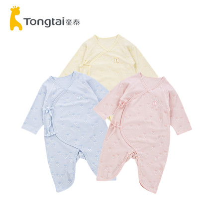 童泰0-12月新生婴儿男女宝宝衣服纯棉轻薄蝴蝶哈衣连体爬服四季款