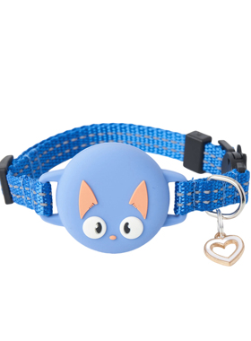 AirTag猫项圈适用苹果AppleTag保护套反光可调节防窒息夜光猫脖圈