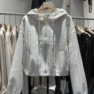 小个子简约新款连帽绗缝棉服女秋冬宽松保暖休闲百搭上衣短款外套