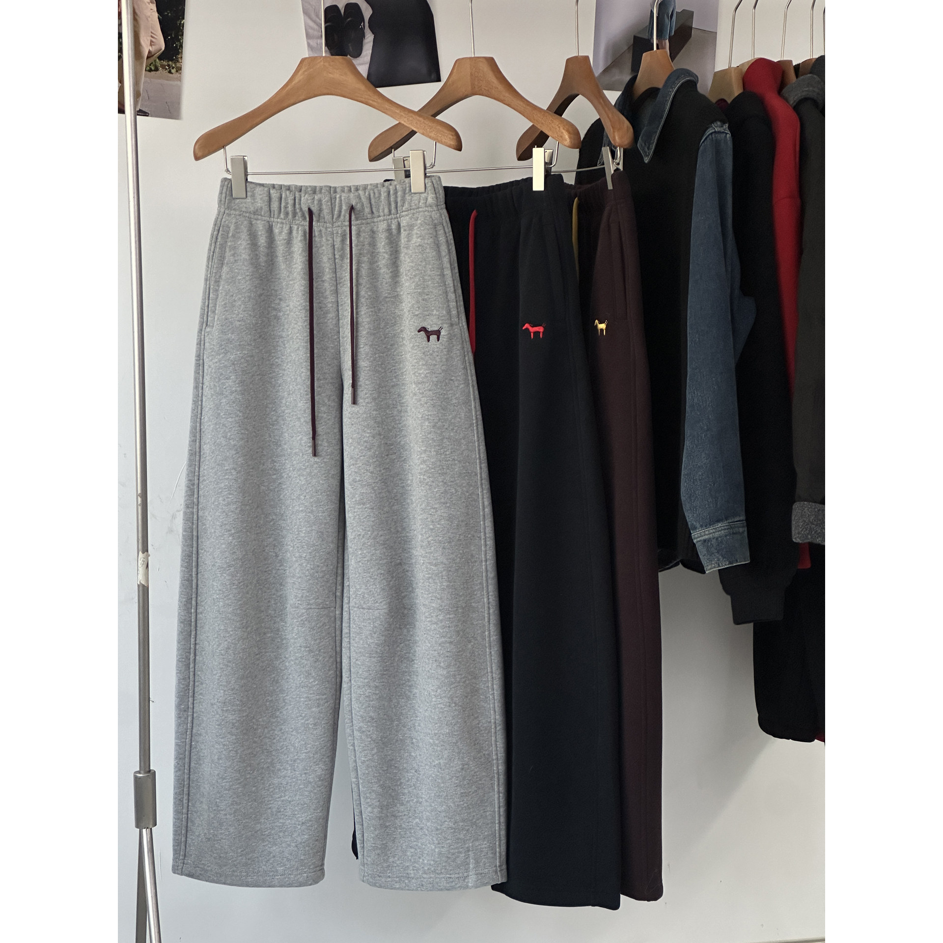 【SOMMY刺绣小狗卫裤】韩版学院风休闲系带加绒保暖直筒长裤子女,女装/女士精品,卫裤,淘宝优惠券,粉丝福利购,淘宝优惠卷