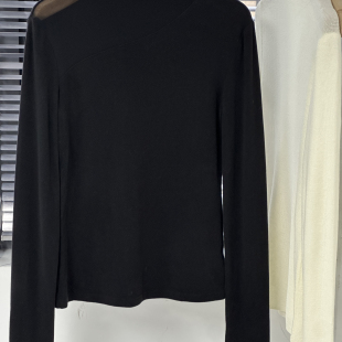 好穿内搭t T恤女弹力显瘦百搭打底衫 韩版 半高领网纱拼接假两件长袖