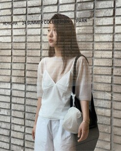 monoha 夏新品 韩国正品代购  女百搭居家休闲吊带背心