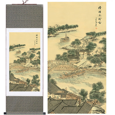 中国风民族特色手工艺品丝绸画