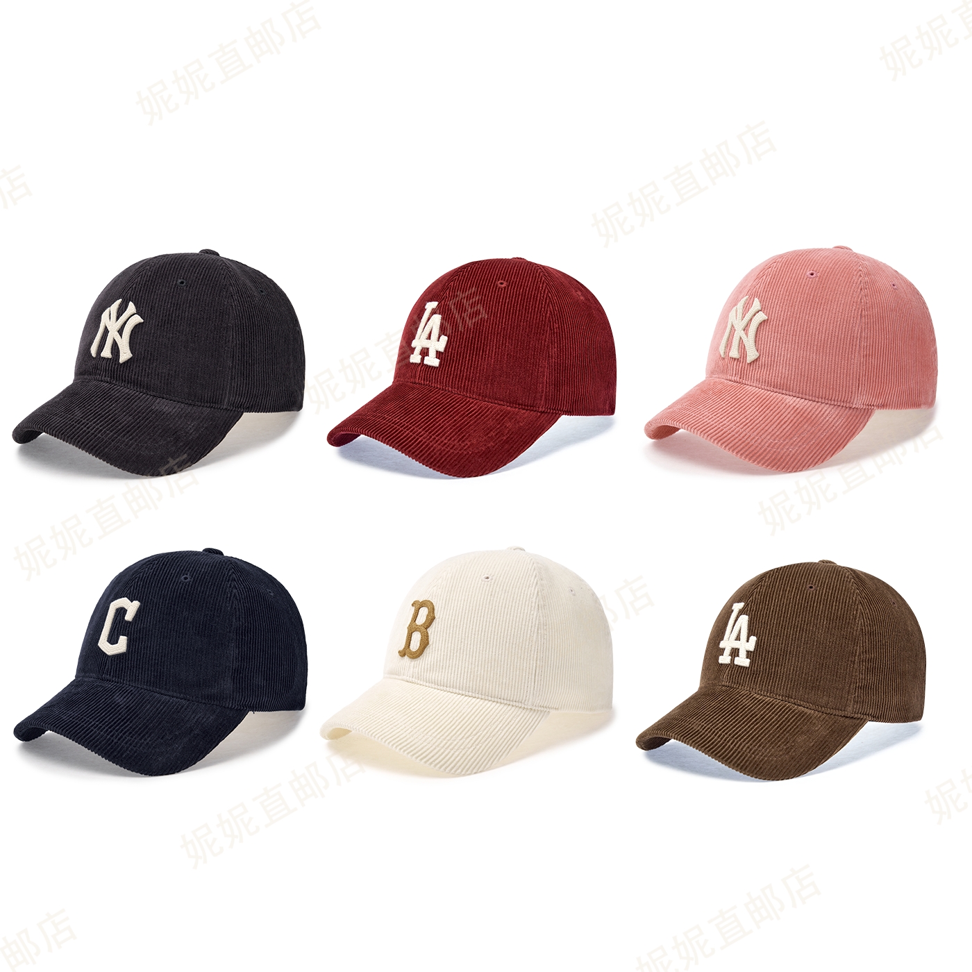 Ni妮韩国直邮25新款男女情侣款灯芯绒棒球帽鸭舌帽3ACPWC156