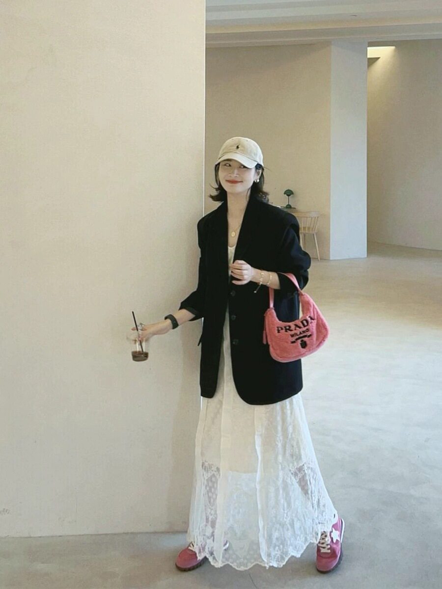 大码女装春秋季胖mm套装气质职业西装蕾丝长款吊带裙仙两件套度假