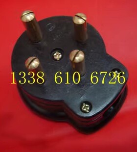 电动机插头 胶木 4X32A 4个脚 圆脚 32A 黑色 4X30A 3相4线