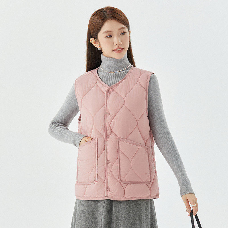 2024秋冬季女马甲内穿羽绒棉背心胖mm外穿时尚加绒休闲大码中老年