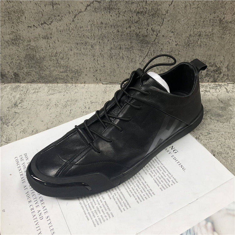 2018年春秋款特价真皮男鞋牛皮运动休闲鞋圆头平底系带青年男单鞋