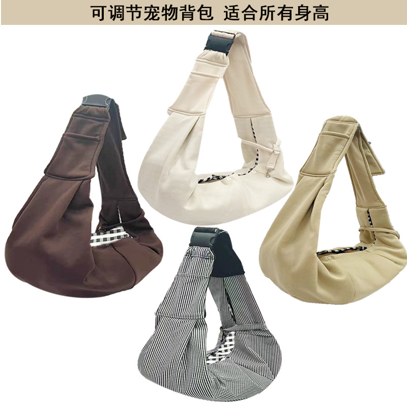 新款透气单肩旅行多功能折叠宠物包 纯色外出便携斜挎猫包