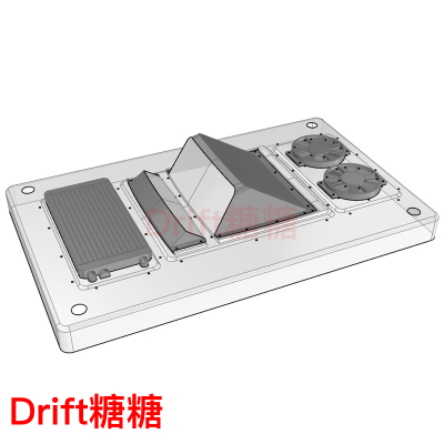 ART6057 RC-ART 1/10 RC漂移车壳 仿真后置水箱中冷散热器 透明