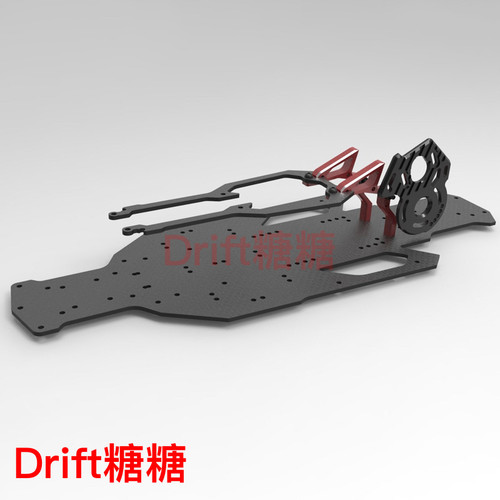 ART2441 RC-ART ART-S YOKOMO YD-2S 漂移车架碳纤维底盘改件红色