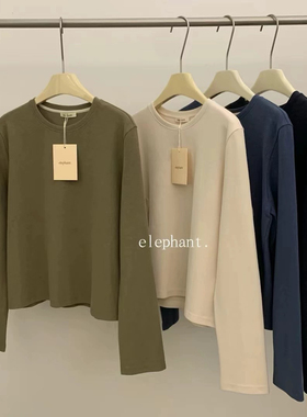现货 elephant大象家2024秋冬新软糯圈圈棉纯色基础款T恤
