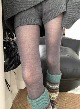 May3socks 秋冬深灰打底袜显瘦不掉档纯色百搭保暖微透连裤袜子女