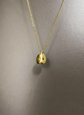 Heureusement苹果吊坠项链配饰女个性锁骨链高级感轻奢小众毛衣链
