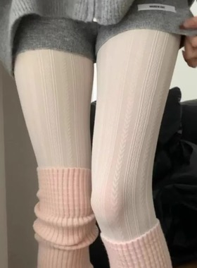 May3socks 麻花麦穗打底袜裤蕾丝连裤袜女秋冬显瘦保暖弹力女裤袜