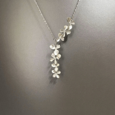 Heureusement小众设计花朵项链配饰女轻奢小众锁骨链高级感毛衣链