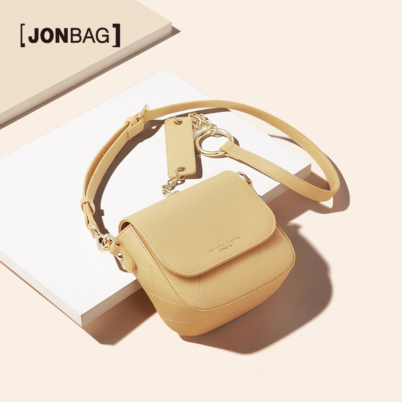 简佰格黄色小包包女包新款2020春夏可爱迷你百搭链条斜挎马鞍包女