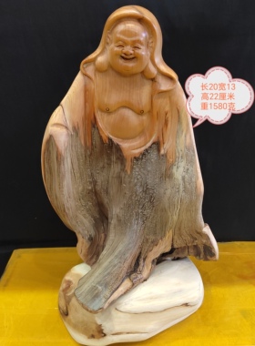太行崖柏根雕摆件观音弥勒天然随型木雕雕件礼品陈化料老料工艺品