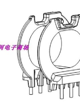 PD快充ATQ23 ATQ23.7磁芯+骨架卧式3+3针槽宽6.6mm