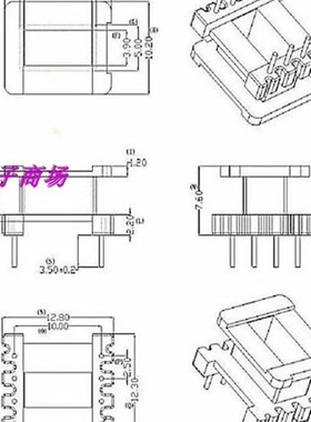 EE14加宽高频电源变压器磁芯骨架 4+4EE14--7