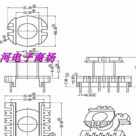 ER2820变压器磁芯骨架立式