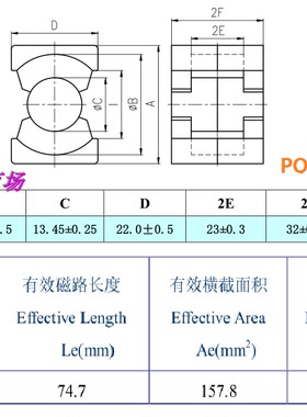 PQ3230变压器磁芯骨架PQ3230磁芯骨架