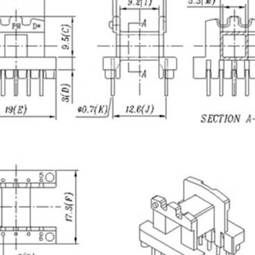 EE19高频磁芯骨架卧式5+5pin