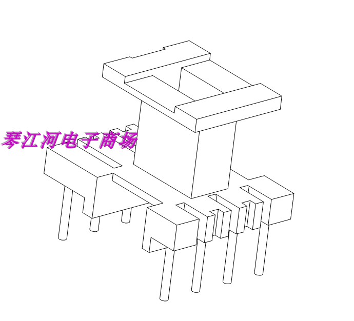 变压器磁芯骨架EE13立式